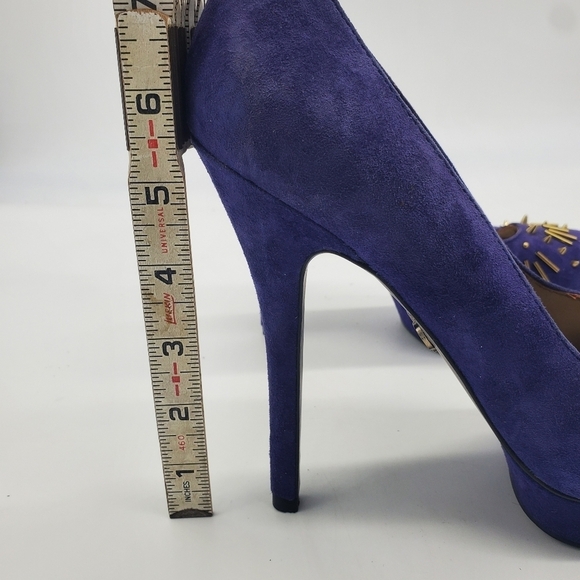 Rachel Rachel Roy Shoes Women 8.5 Heels Cobalt Blue Suede Platform Stilettos - Picture 4 of 8